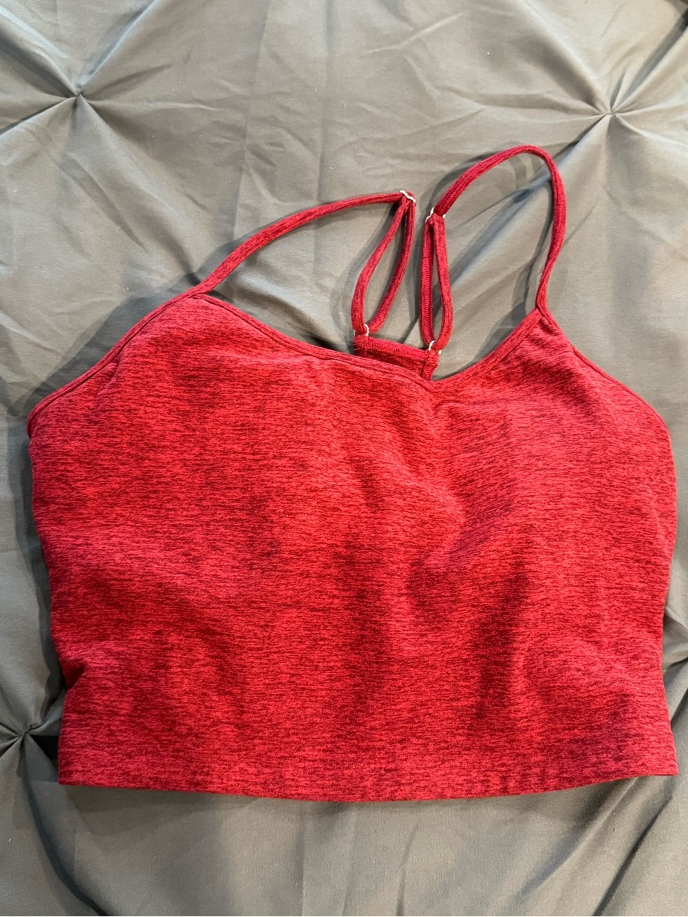 Bombshell Sportswear Seamless Strappy Bralette Crop Top - Red